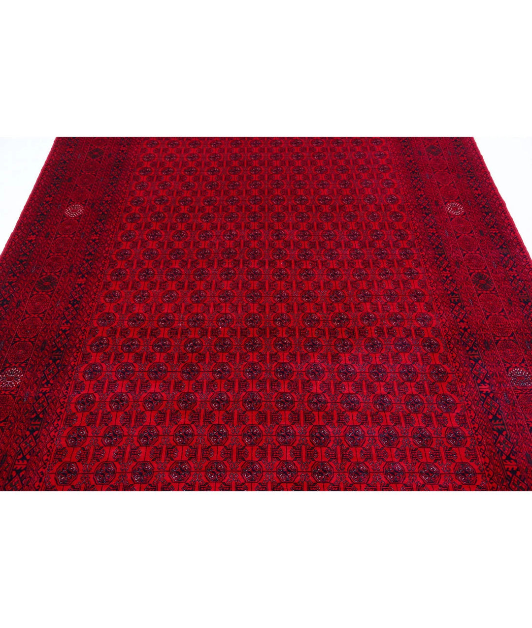 Red Afghan Beljik Rug 6' 4" x 9' 3" Hand-Knotted | No. AT30570