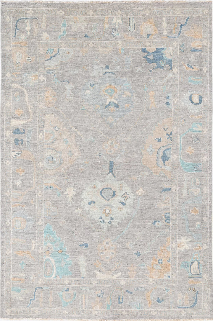 Afghan Oushak Rug 5' 11" x 8' 1" Hand-Knotted | No. AT30736
