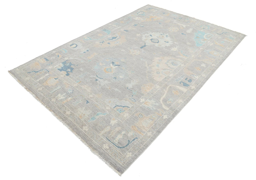 Afghan Oushak Rug 5' 11" x 8' 1" Hand-Knotted | No. AT30736