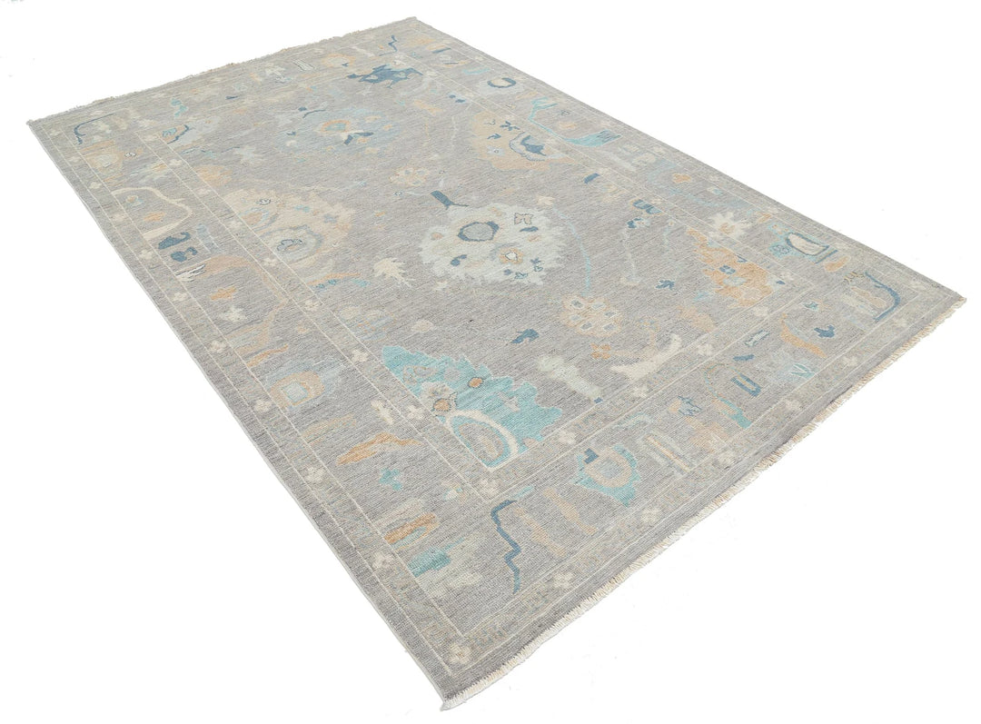 Afghan Oushak Rug 5' 11" x 8' 1" Hand-Knotted | No. AT30736