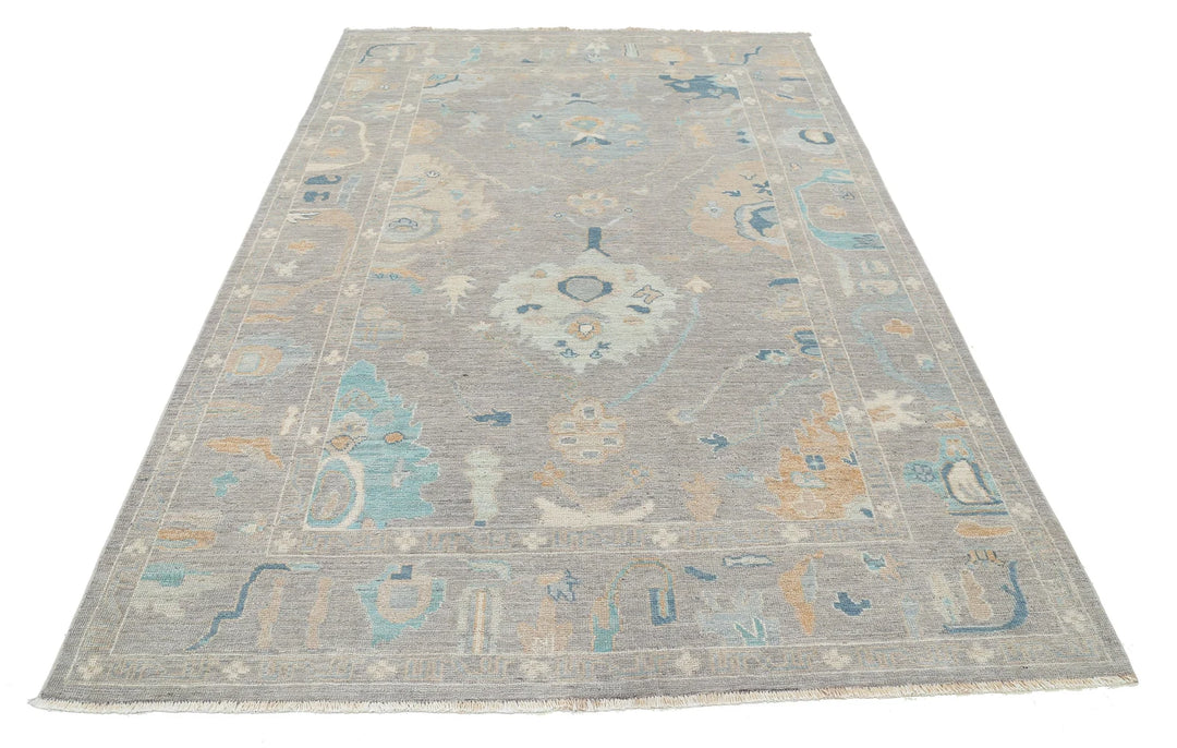 Afghan Oushak Rug 5' 11" x 8' 1" Hand-Knotted | No. AT30736