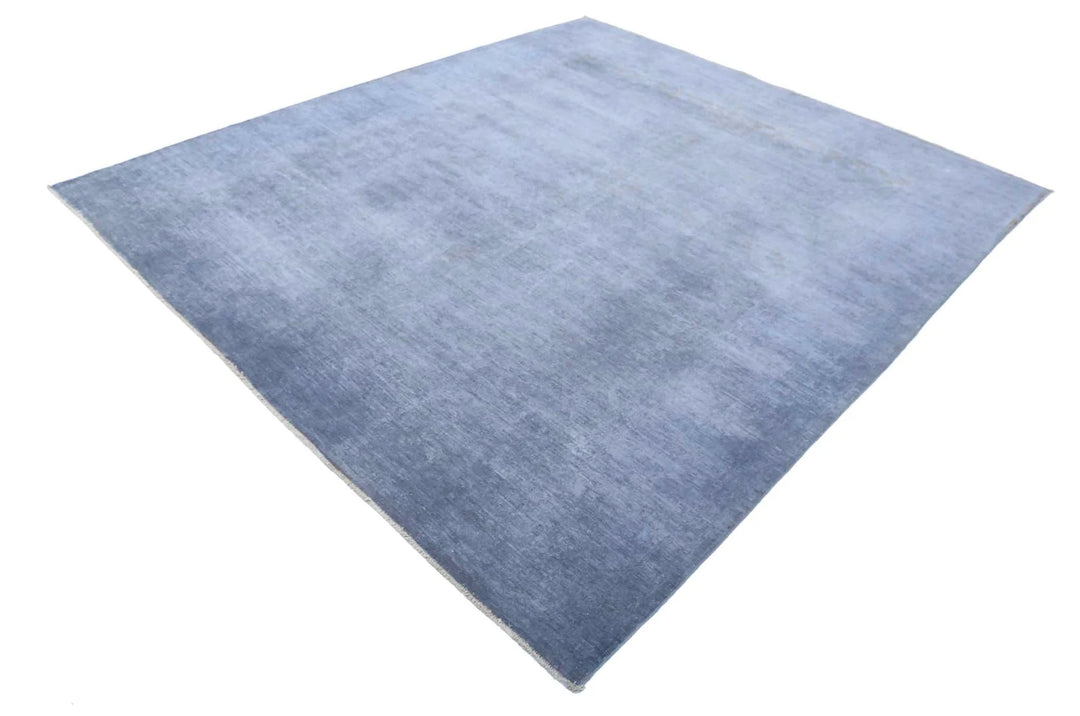 Grey Afghan Overdye Rug 8' 0" x 9' 0" Hand-Knotted | No. AT30795