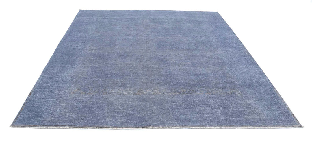 Grey Afghan Overdye Rug 8' 0" x 9' 0" Hand-Knotted | No. AT30795