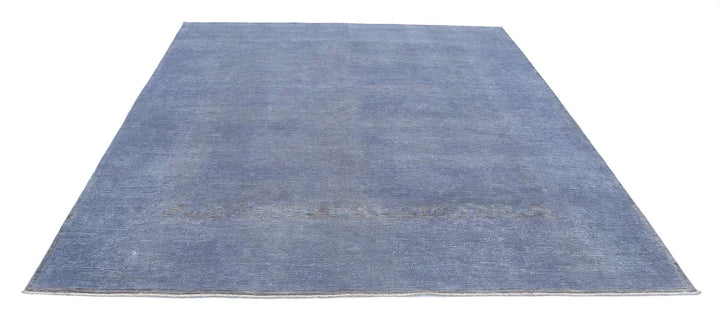 Grey Afghan Overdye Rug 8' 0" x 9' 0" Hand-Knotted | No. AT30795