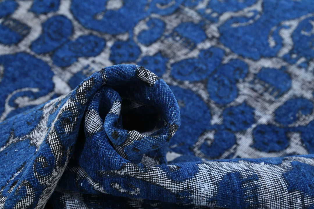 Blue Afghan Oriental Rug 8' 7" x 11' 6" Hand-Knotted | No. AT30840