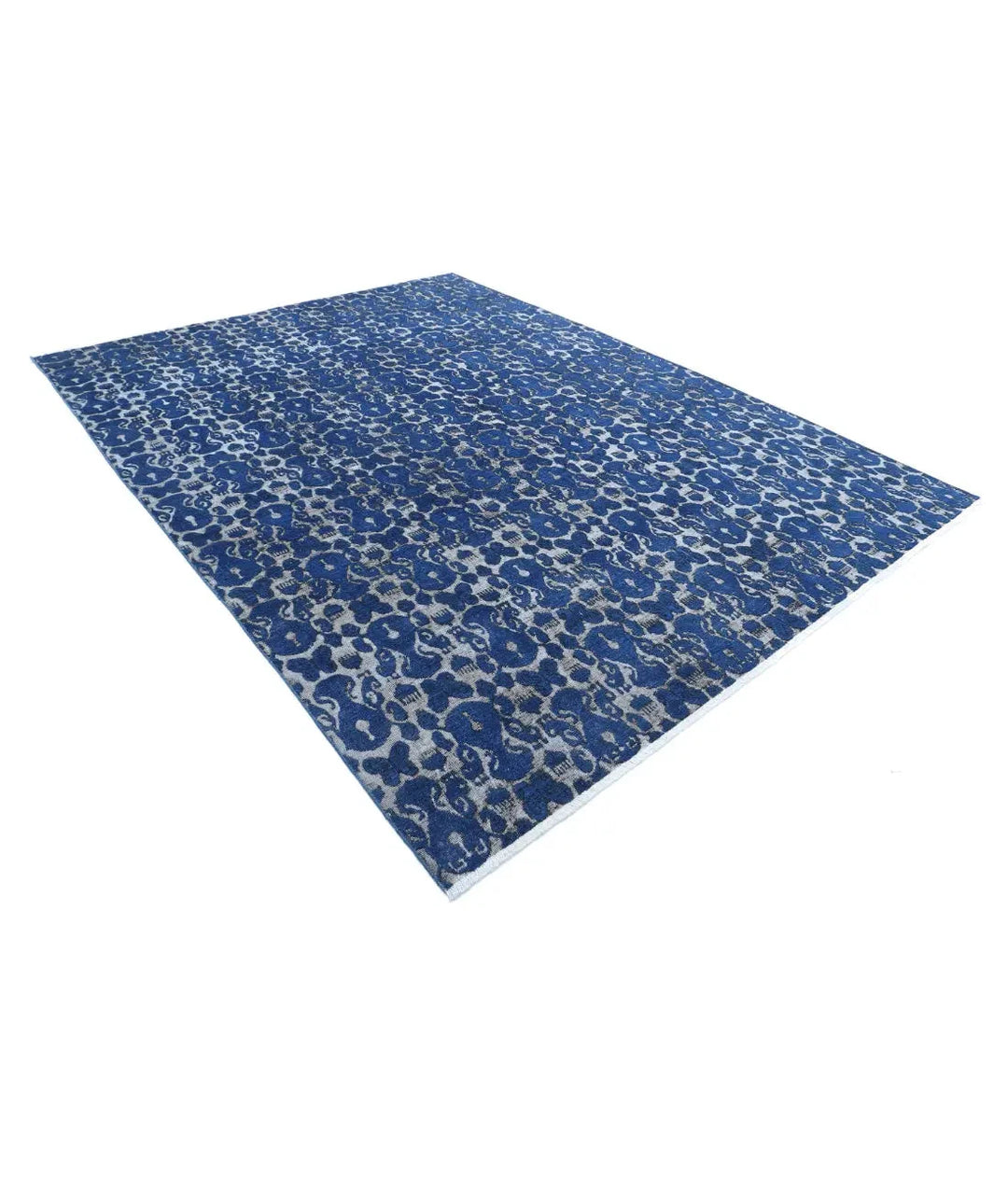 Blue Afghan Oriental Rug 8' 7" x 11' 6" Hand-Knotted | No. AT30840