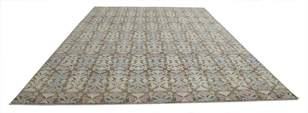 Afghan Ikat Rug 9' 9" x 13' 6" Hand-Knotted | No. AT30855