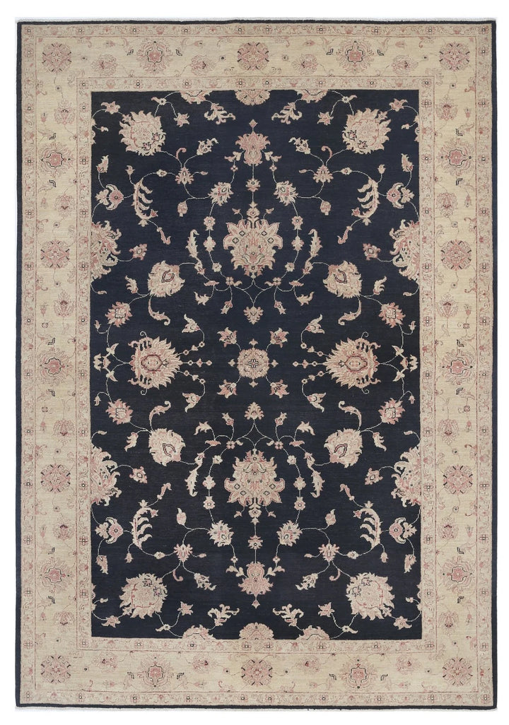 Afghan Ziegler Rug 6' 8" x 9' 4" Hand-Knotted | No. AT30995