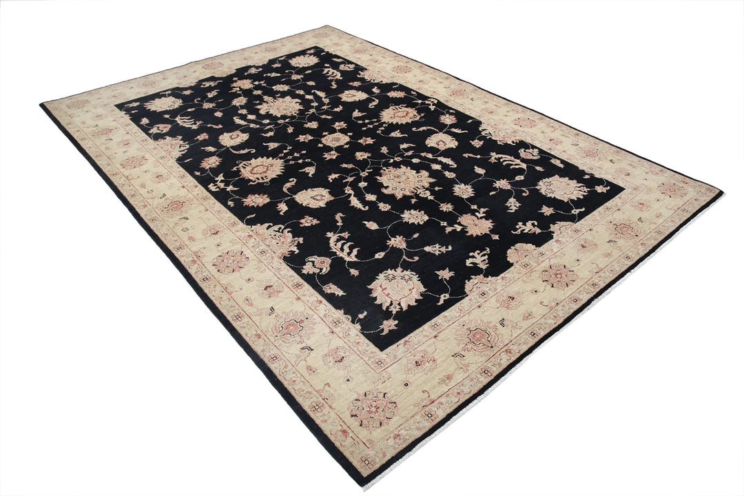 Afghan Ziegler Rug 6' 8" x 9' 4" Hand-Knotted | No. AT30995