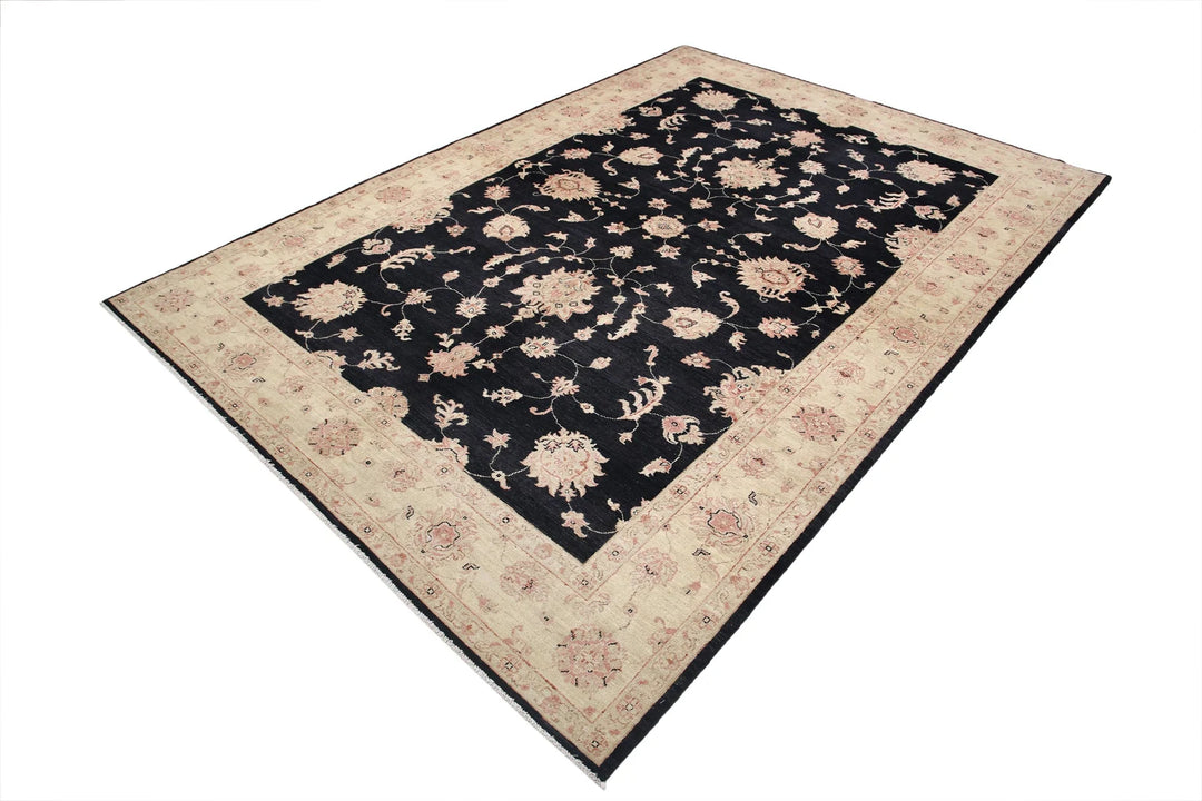 Afghan Ziegler Rug 6' 8" x 9' 4" Hand-Knotted | No. AT30995