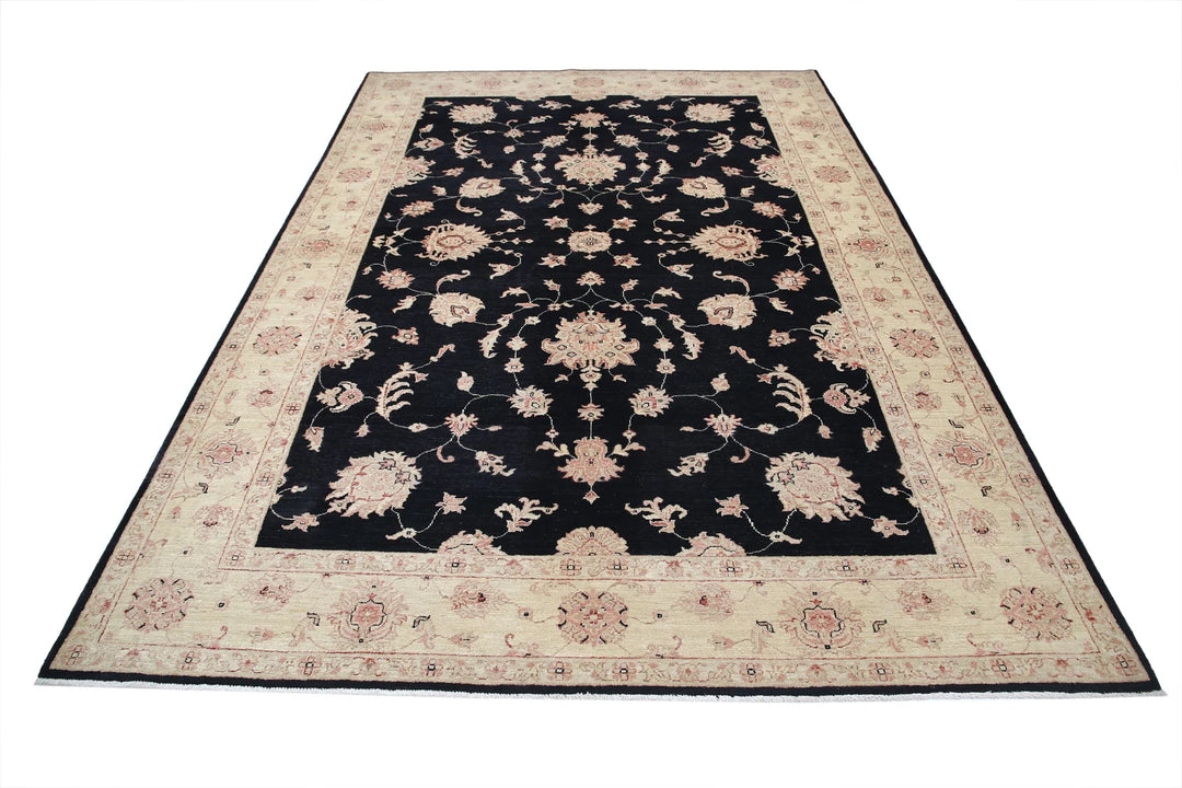 Afghan Ziegler Rug 6' 8" x 9' 4" Hand-Knotted | No. AT30995