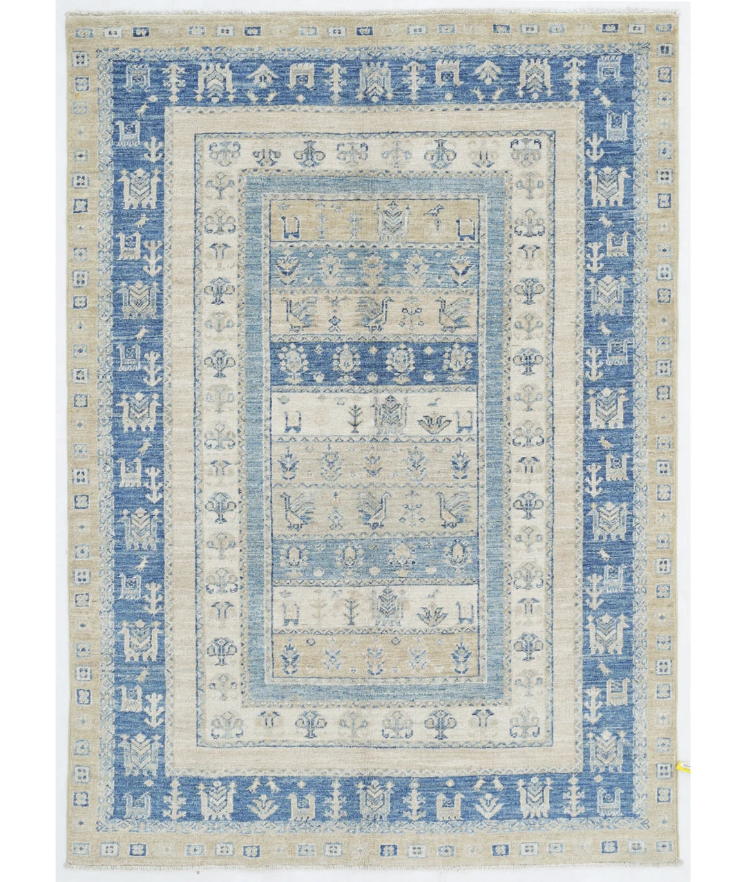 Afghan Gabbeh Rug 4' 0" x 5' 9" Hand-Knotted | No. AT30999