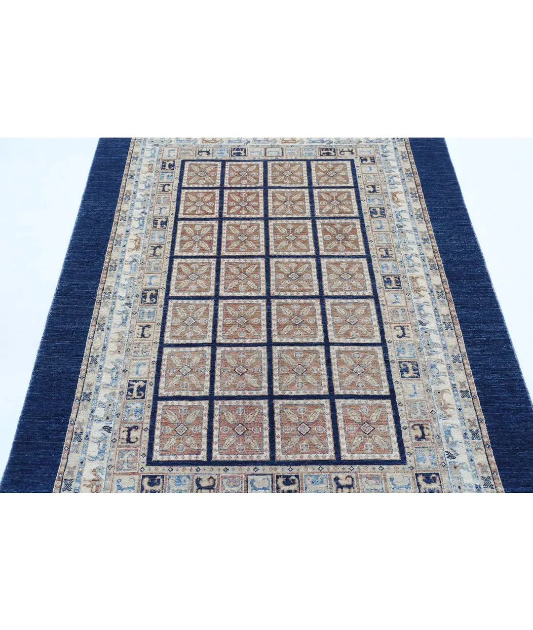 Afghan Bakhtiari Rug 4' 10" x 6' 3" Hand-Knotted | No. AT31026