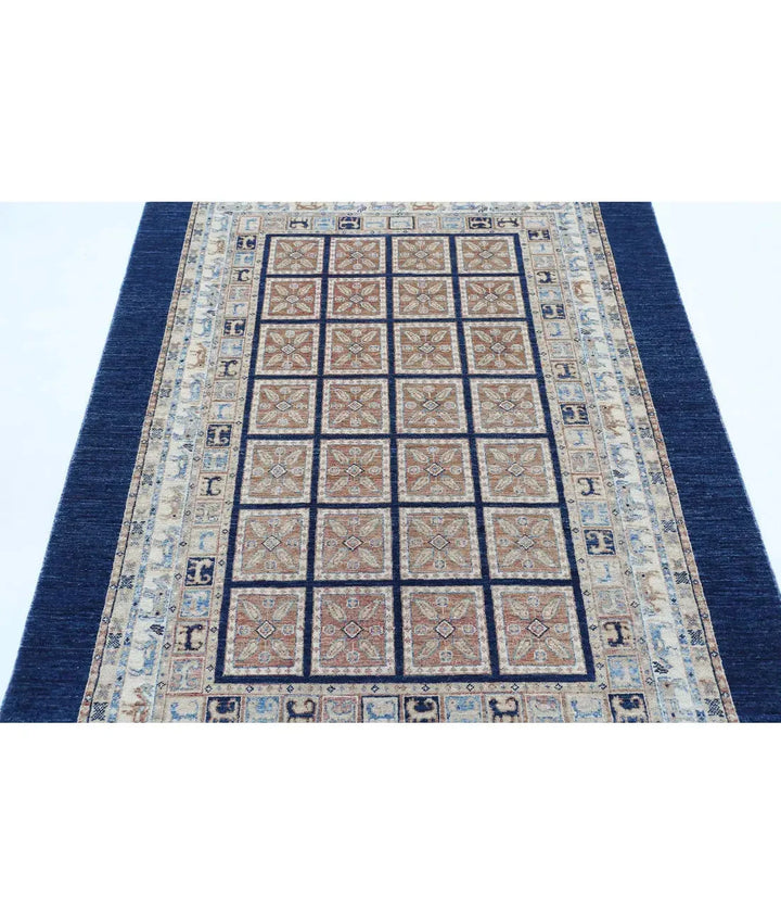 Afghan Bakhtiari Rug 4' 10" x 6' 3" Hand-Knotted | No. AT31026