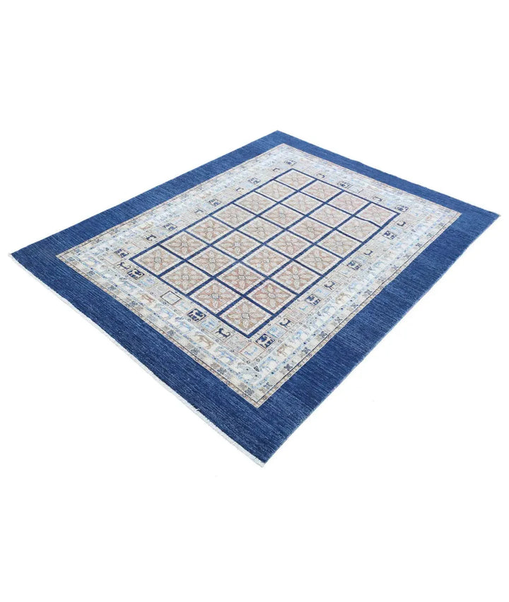 Afghan Bakhtiari Rug 4' 10" x 6' 3" Hand-Knotted | No. AT31026