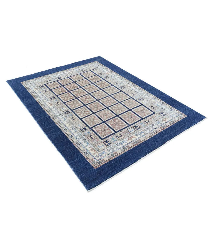 Afghan Bakhtiari Rug 4' 10" x 6' 3" Hand-Knotted | No. AT31026