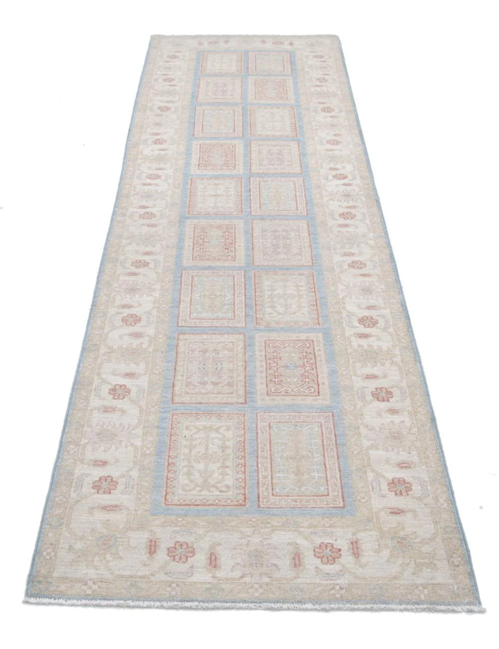 Afghan Bakhtiari Runner Rug 2' 7" x 9' 10" Hand-Knotted | No. AT31142