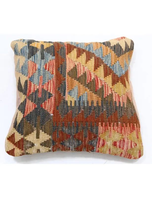 Afghan Tribal Pillow 1' 5" x 1' 5" Hand-Woven | No. AT31187