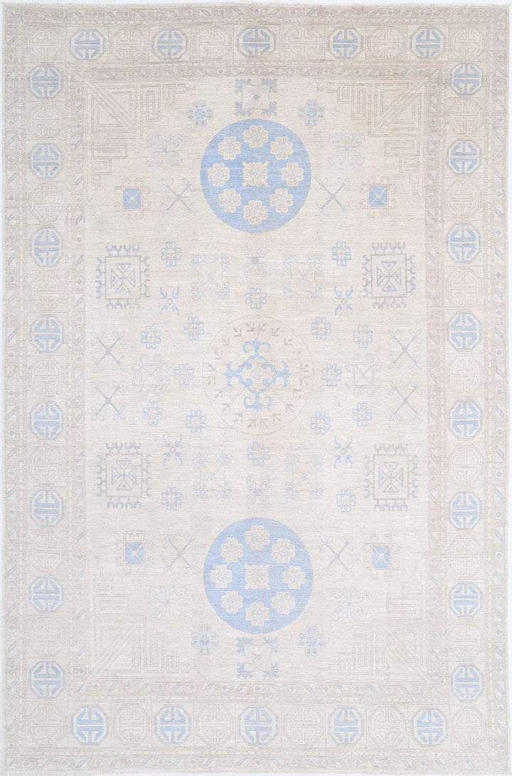 Afghan Khotan Rug 9' 10" x 14' 11" Hand-Knotted | No. AT31208