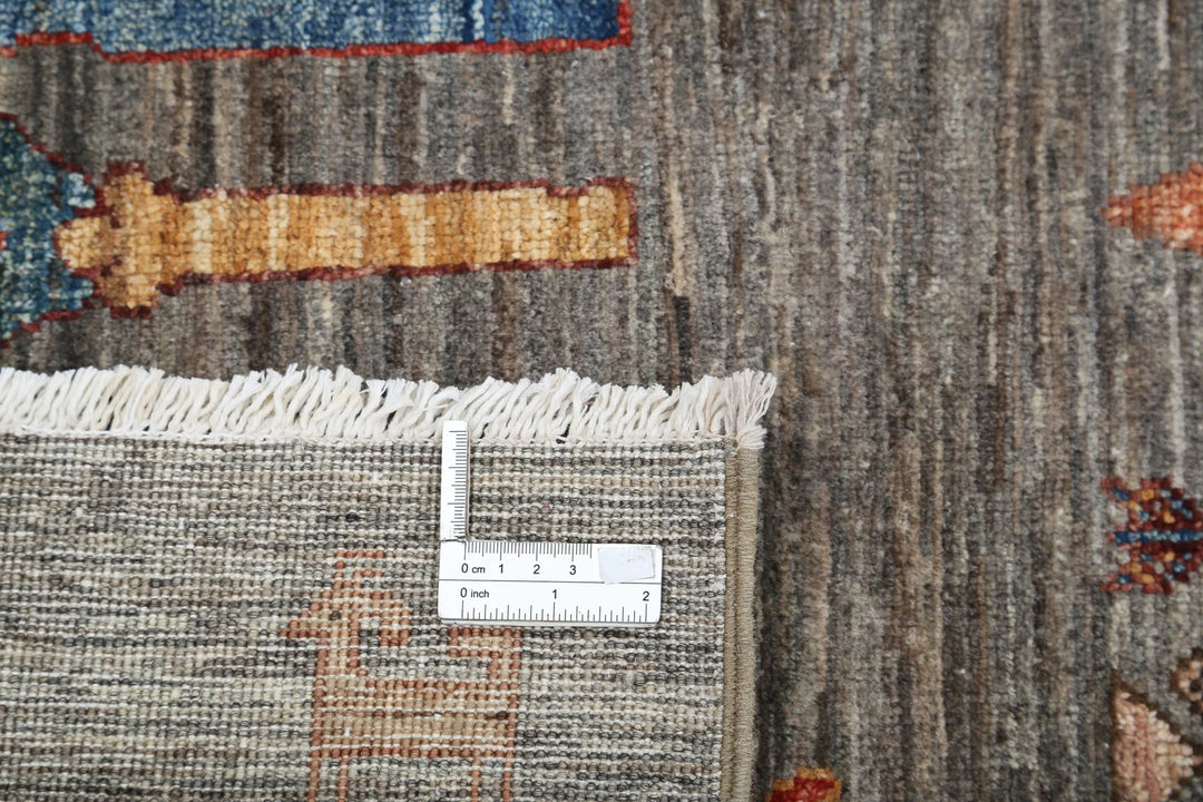 Grey Afghan Bakshaish Sultani Rug 5'8" x 9'0" Hand-Knotted | No. AT31252