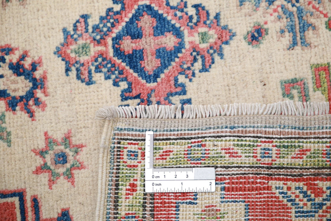 Afghan Kazak Rug 3' 3" x 4' 8" Hand-Knotted | No. AT31294