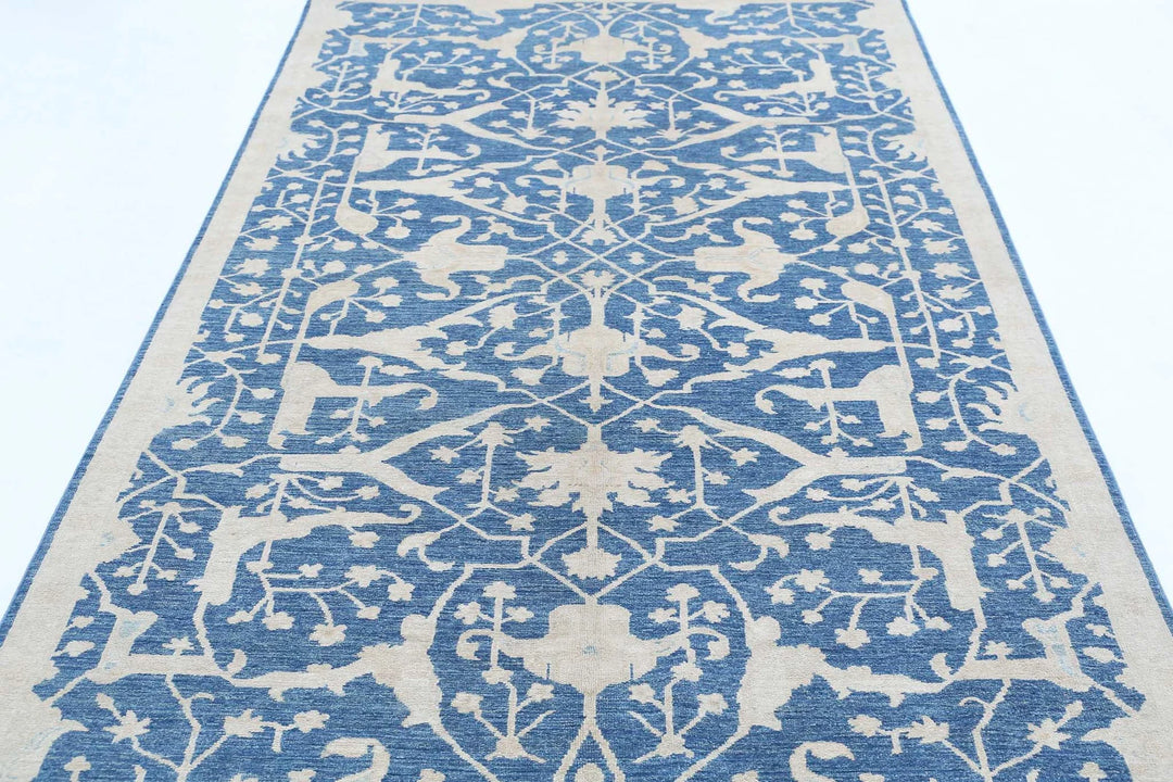 Afghan Oriental Rug 4' 11" x 9' 4" Hand-Knotted | No. AT31381
