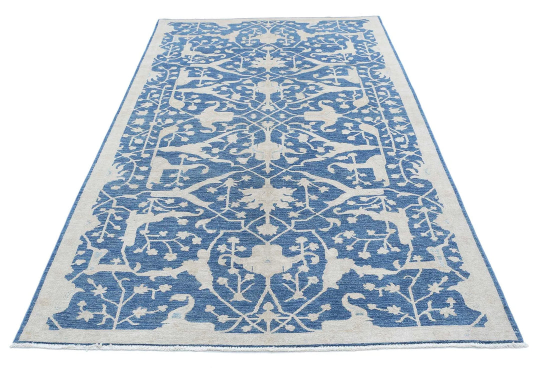 Afghan Oriental Rug 4' 11" x 9' 4" Hand-Knotted | No. AT31381