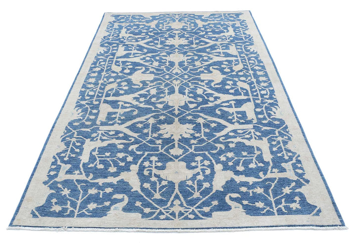 Afghan Oriental Rug 4' 11" x 9' 4" Hand-Knotted | No. AT31381