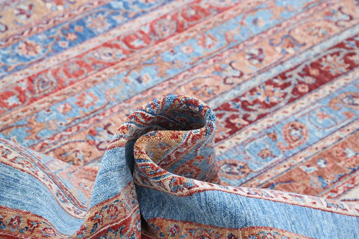 Blue Afghan Shaal Rug 6' 7" x 9' 6" Hand-Knotted | No. AT31383