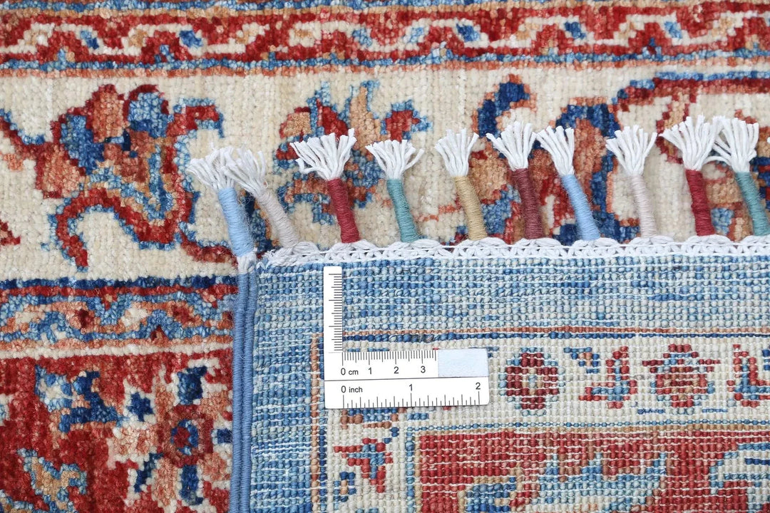 Blue Afghan Shaal Rug 6' 7" x 9' 6" Hand-Knotted | No. AT31383