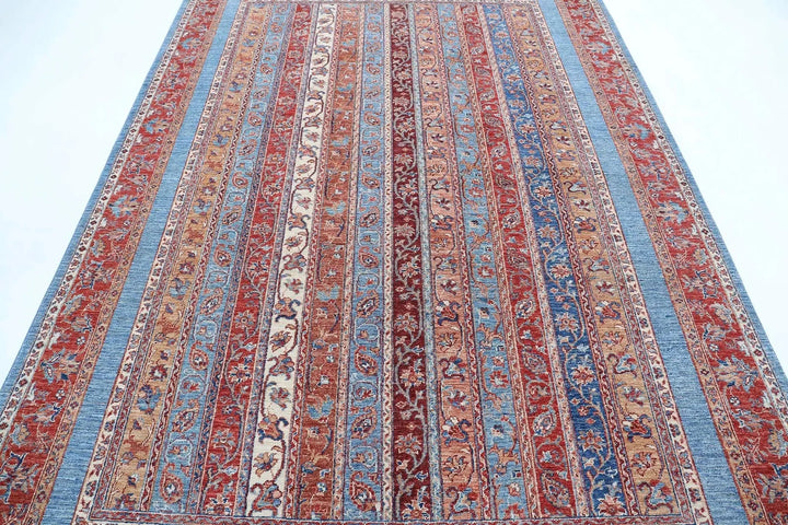 Blue Afghan Shaal Rug 6' 7" x 9' 6" Hand-Knotted | No. AT31383