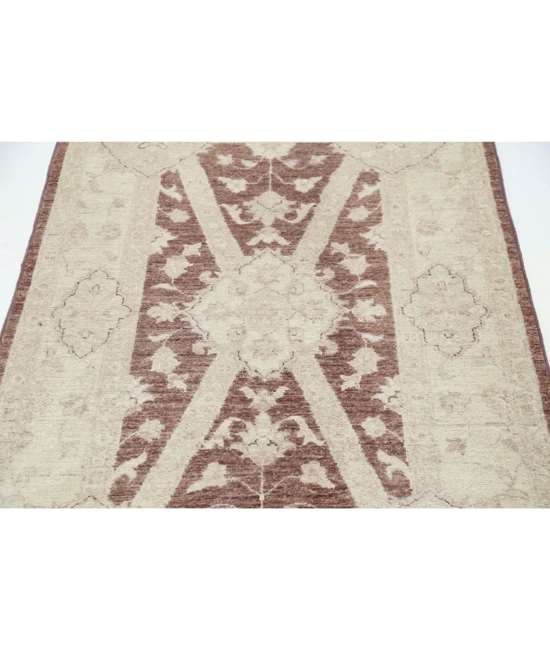 Brown Afghan Serenity Rug 3' 2" x 5' 1" Hand-Knotted | No. AT31422