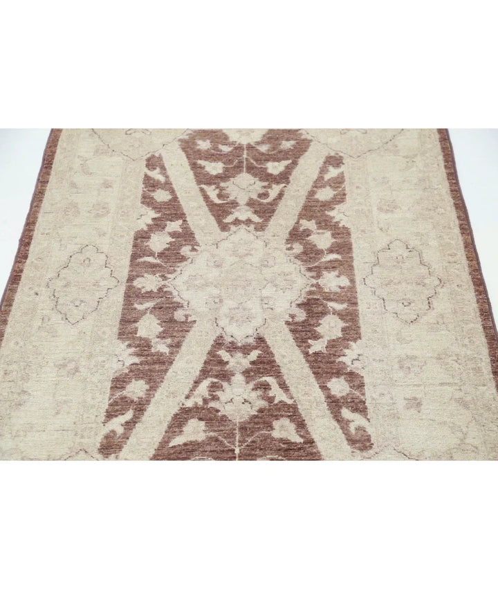 Brown Afghan Serenity Rug 3' 2" x 5' 1" Hand-Knotted | No. AT31422