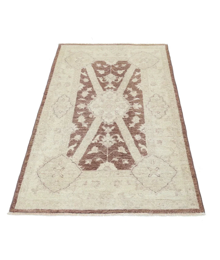 Brown Afghan Serenity Rug 3' 2" x 5' 1" Hand-Knotted | No. AT31422
