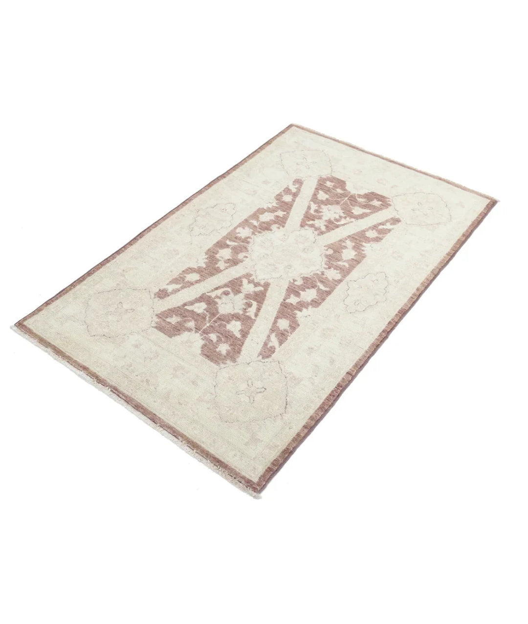 Brown Afghan Serenity Rug 3' 2" x 5' 1" Hand-Knotted | No. AT31422