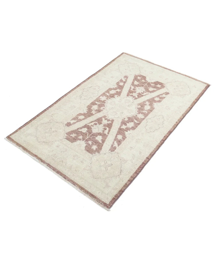 Brown Afghan Serenity Rug 3' 2" x 5' 1" Hand-Knotted | No. AT31422