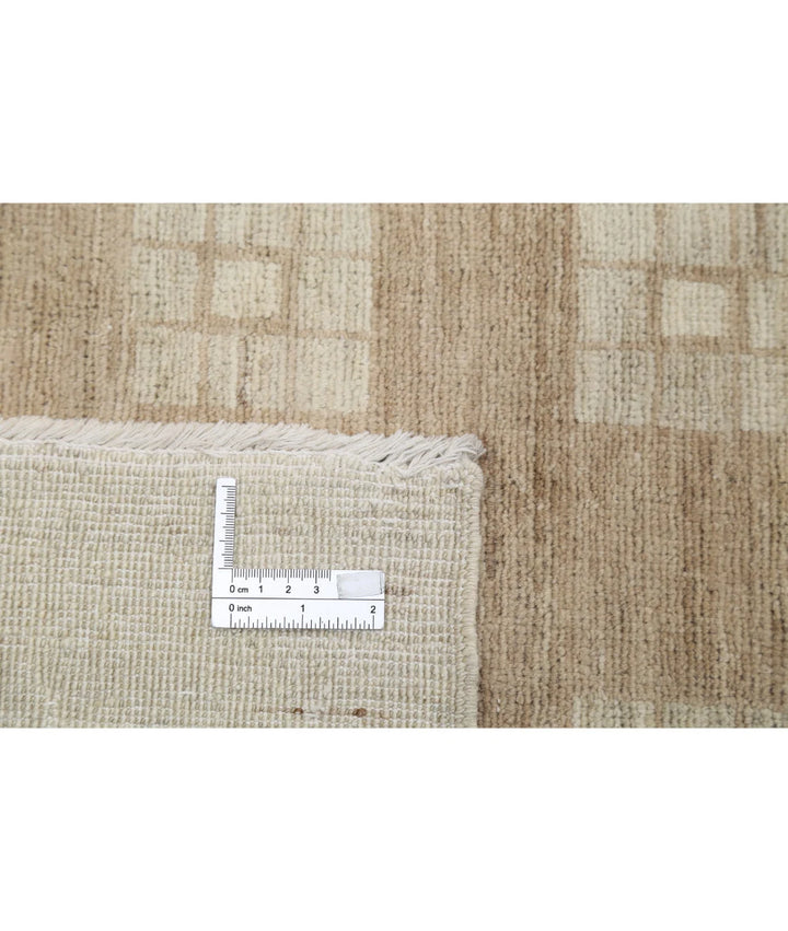 Beige Afghan Modcar Rug 8' 8" x 11' 0" Hand-Knotted | No. AT31490