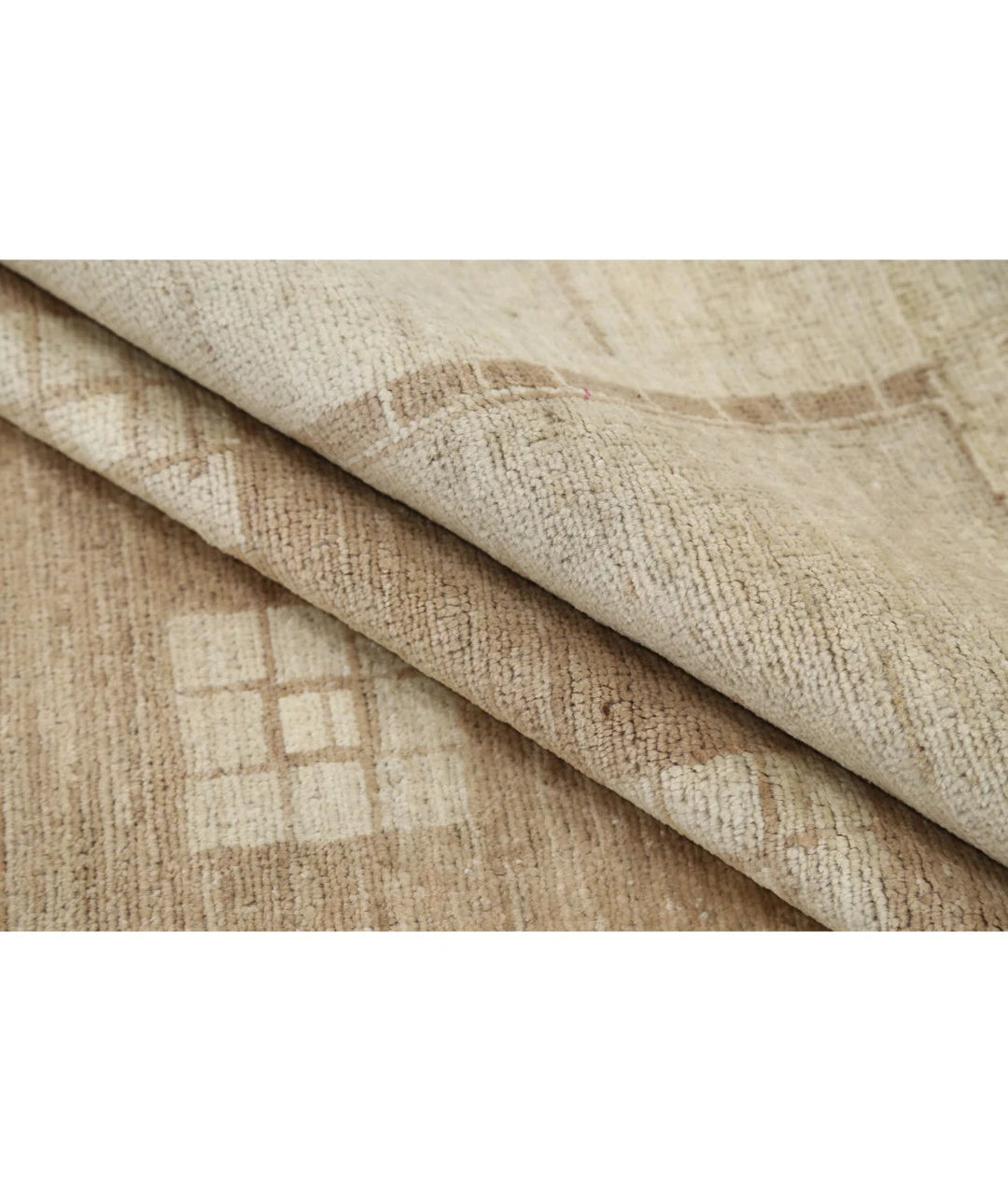 Beige Afghan Modcar Rug 8' 8" x 11' 0" Hand-Knotted | No. AT31490