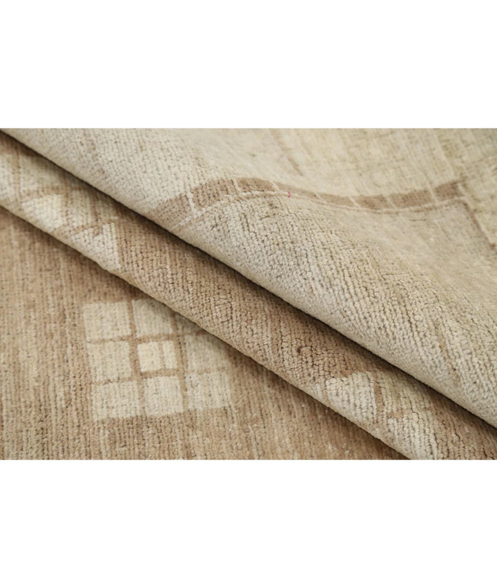 Beige Afghan Modcar Rug 8' 8" x 11' 0" Hand-Knotted | No. AT31490