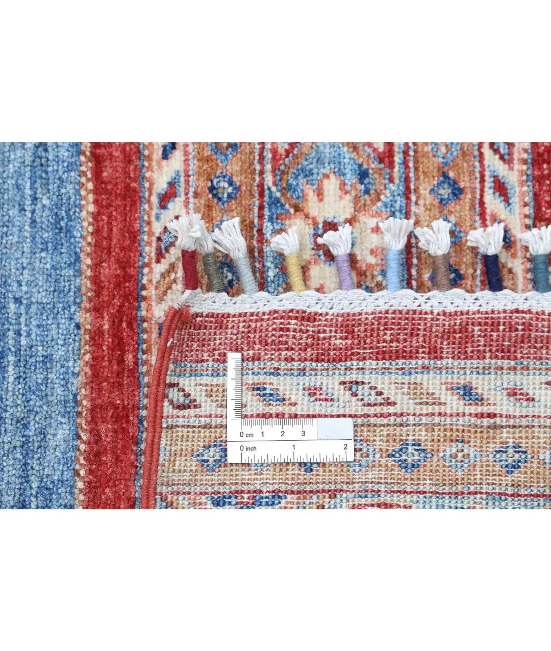 Red Afghan Khurjeen Rug 6' 6" x 9' 7" Hand-Knotted | No. AT31565