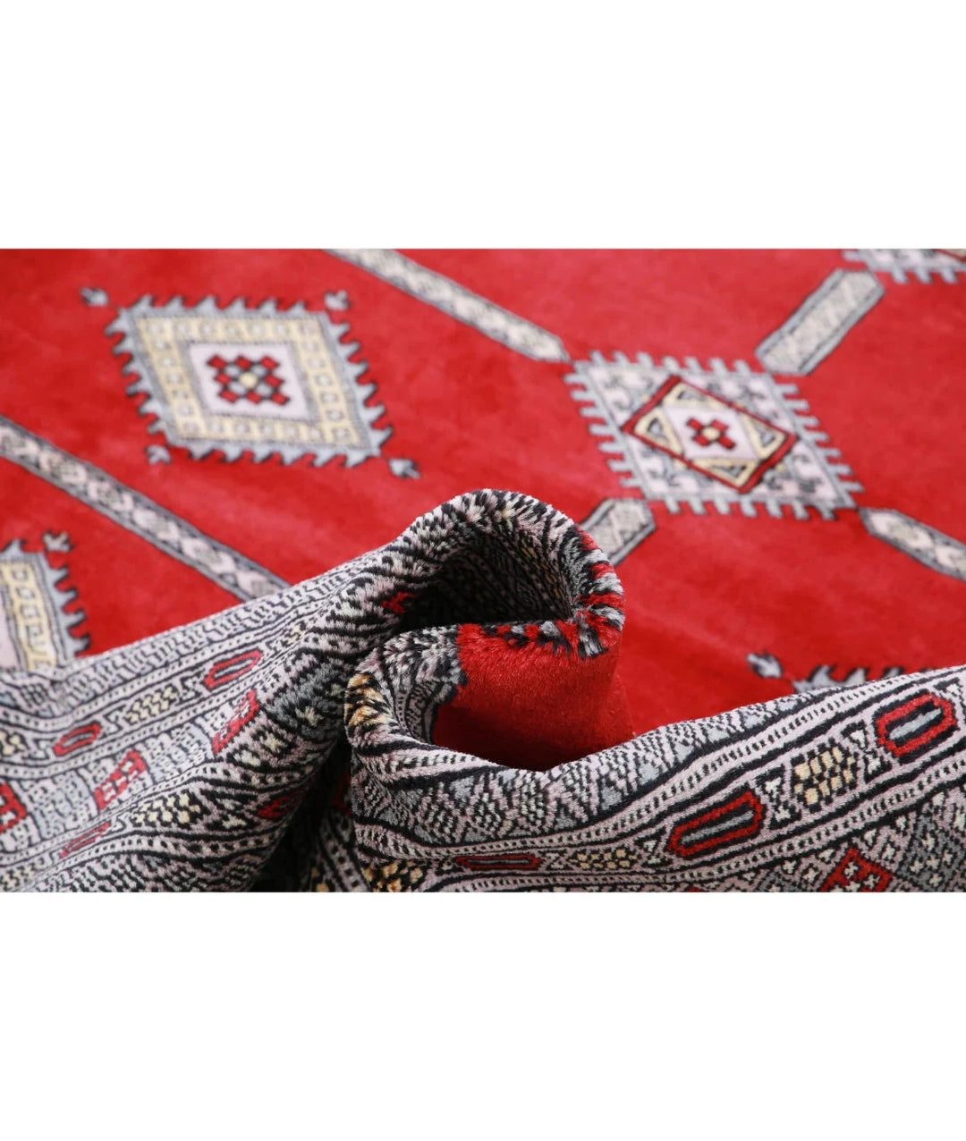Red Pakistani Tribal Rug 8'4" x 10'8" Hand-Knotted | No. AT31588