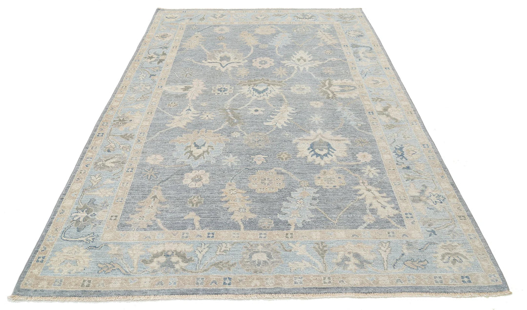 Afghan Oushak Rug 5' 10" x 9' 0" Hand-Knotted | No. AT31601