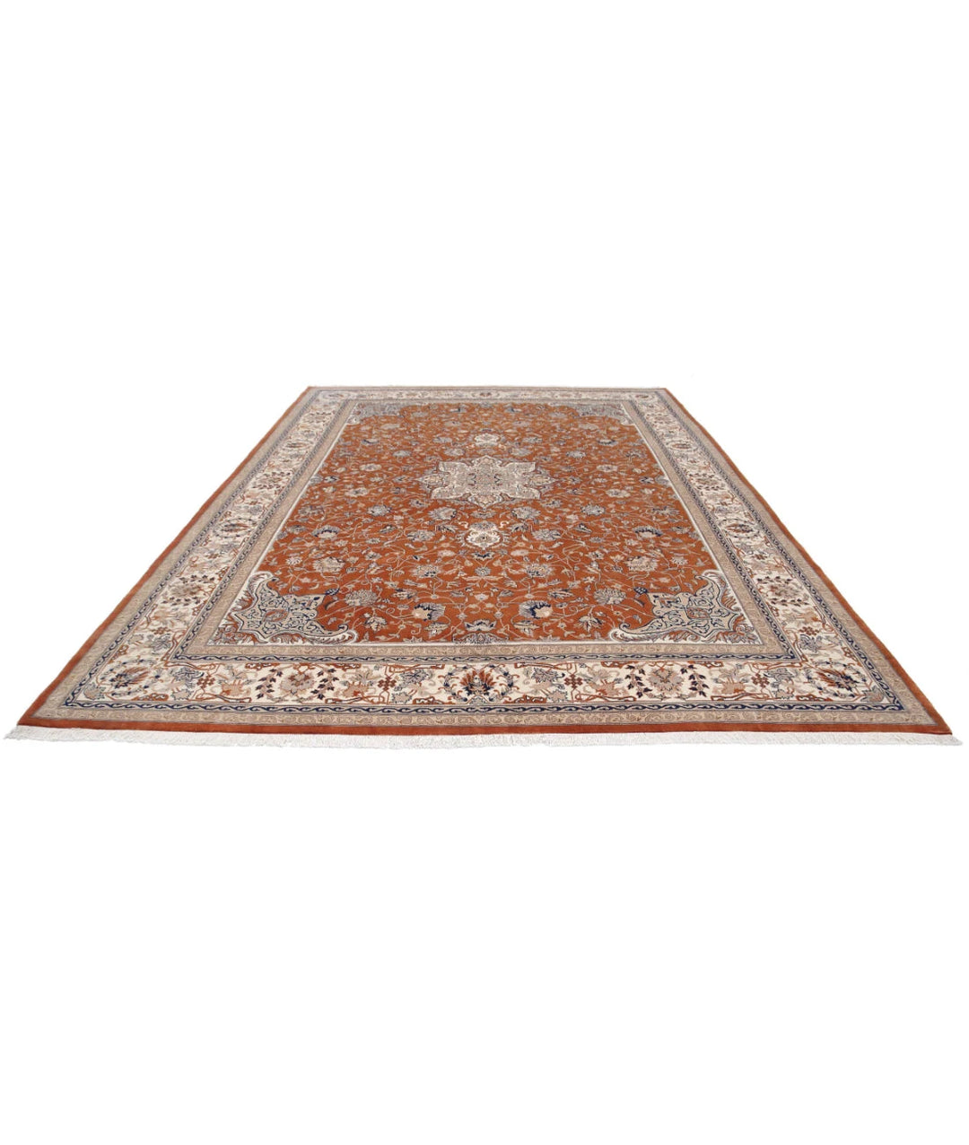 Rust Pakistani Oriental Rug 10' 2" x 13' 11" Hand-Knotted | No. AT316832