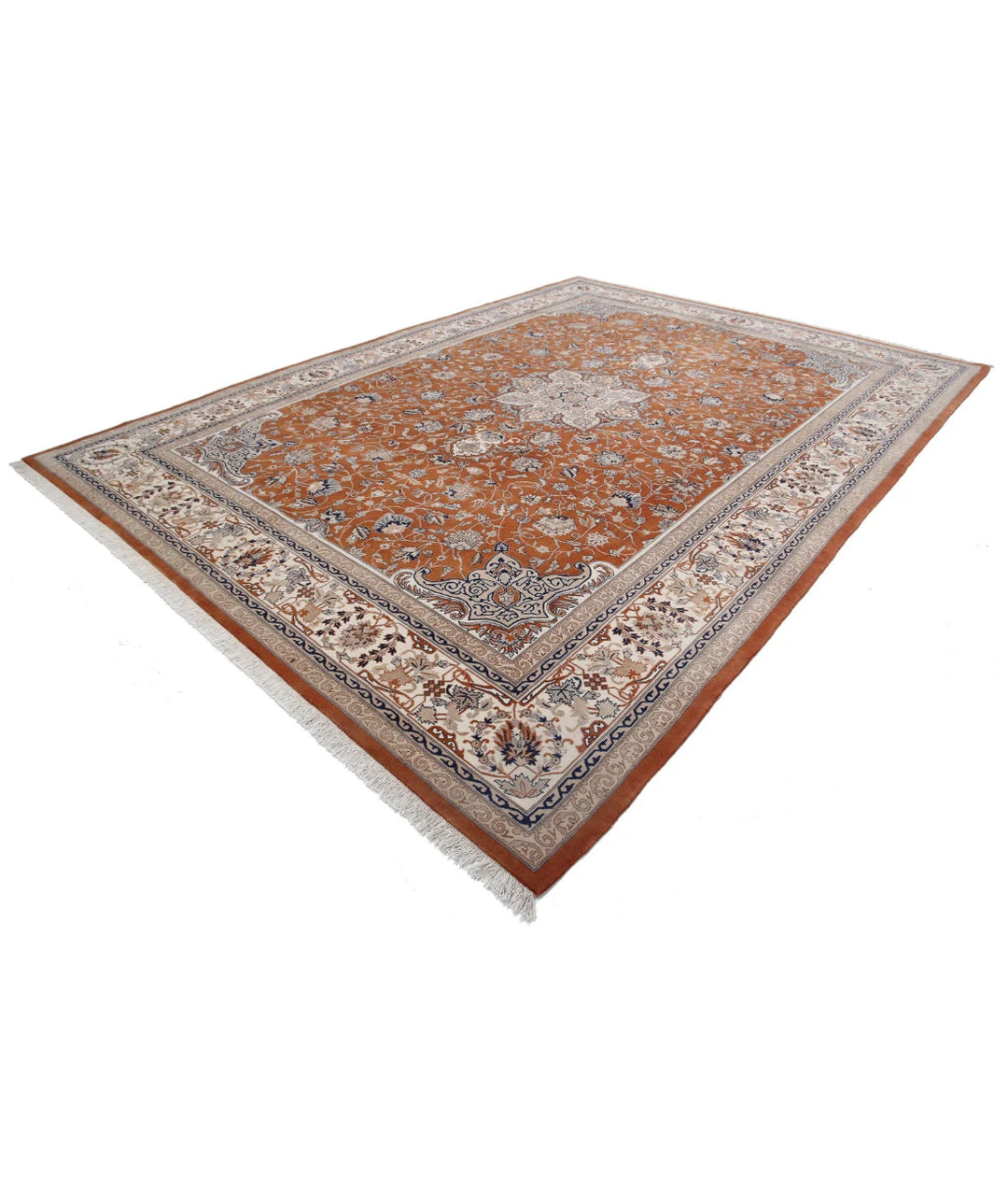 Rust Pakistani Oriental Rug 10' 2" x 13' 11" Hand-Knotted | No. AT316832