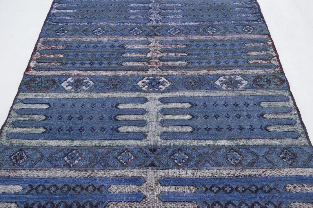 Afghan Oriental Rug 4' 11" x 6' 7" Hand-Knotted | No. AT31696