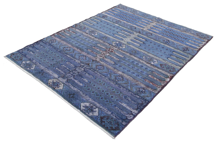 Afghan Oriental Rug 4' 11" x 6' 7" Hand-Knotted | No. AT31696