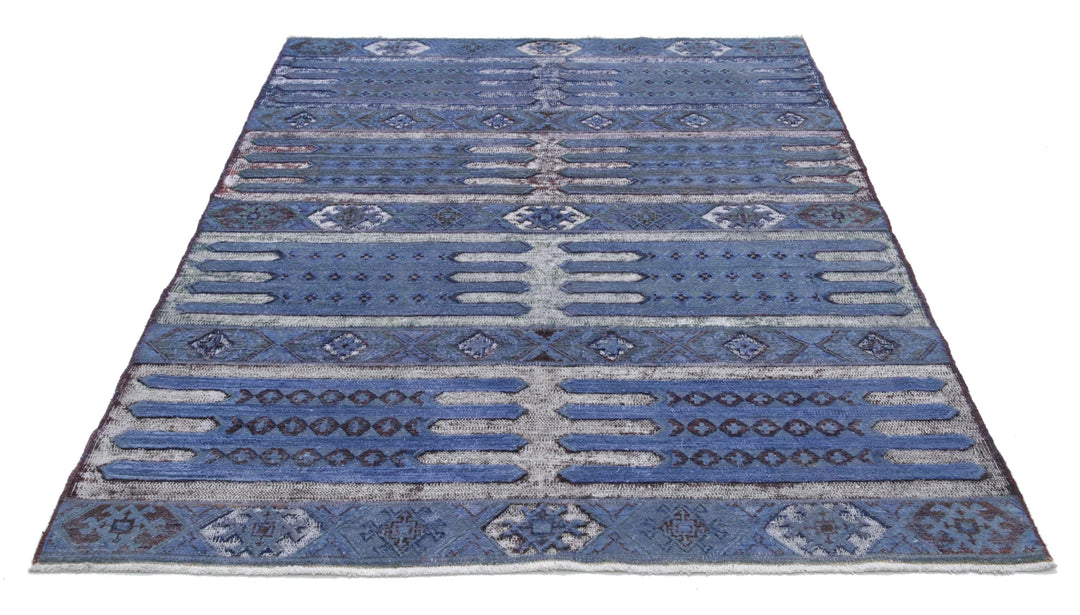 Afghan Oriental Rug 4' 11" x 6' 7" Hand-Knotted | No. AT31696