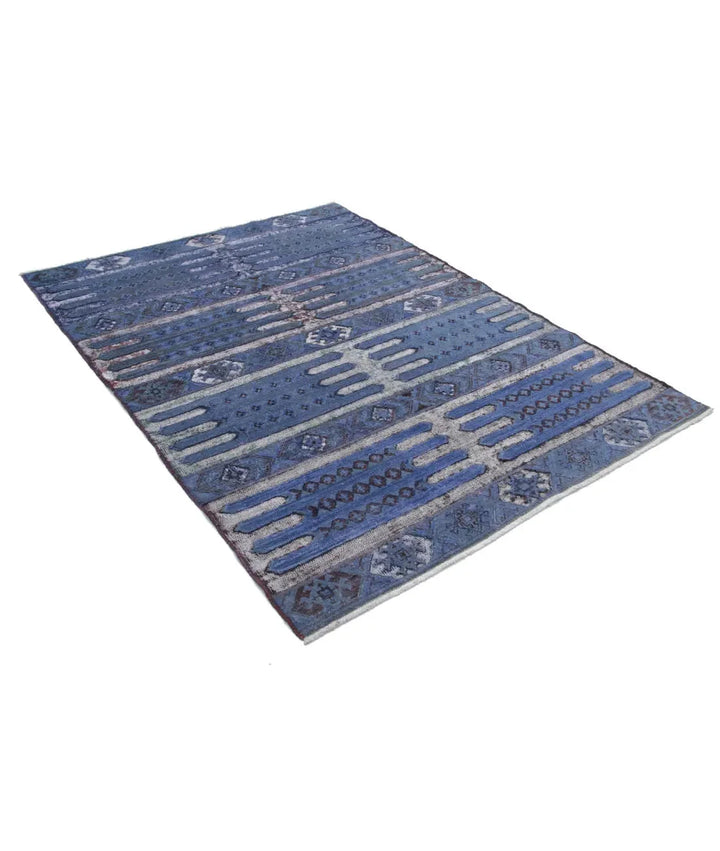 Afghan Oriental Rug 4' 11" x 6' 7" Hand-Knotted | No. AT31696