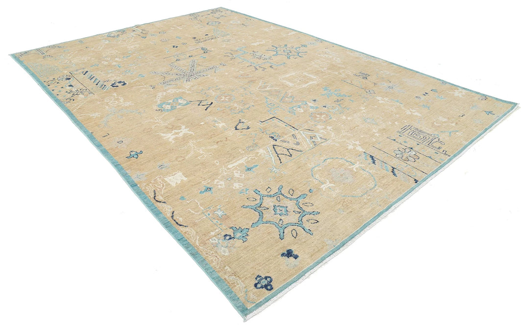 Afghan Khotan Rug 8' 10" x 12' 6" Hand-Knotted | No. AT31710