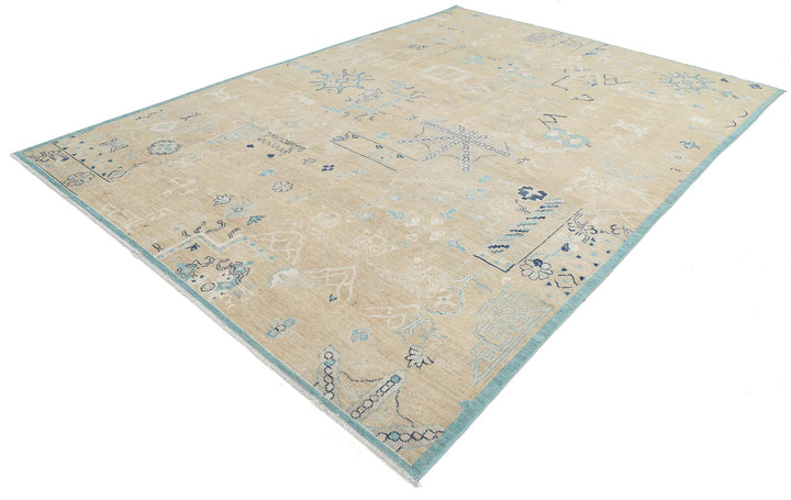 Afghan Khotan Rug 8' 10" x 12' 6" Hand-Knotted | No. AT31710
